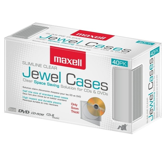 2 Brand New Boxes of Maxell Slim CD/DVD Jewel Case 70 Total - Picture 4 of 6